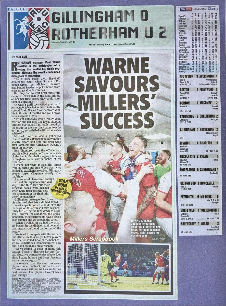 millers1971AK's tweet image. OTD 2022 Gillingham 0 Rotherham United 2 @RotherhamUnited Party Time in the Sun☀️ for the Millers🍺🍺Goals from Edmonds-Green &amp;amp; Kelly secures promotion back to the Championship. #rufc 30.4.22 🥈