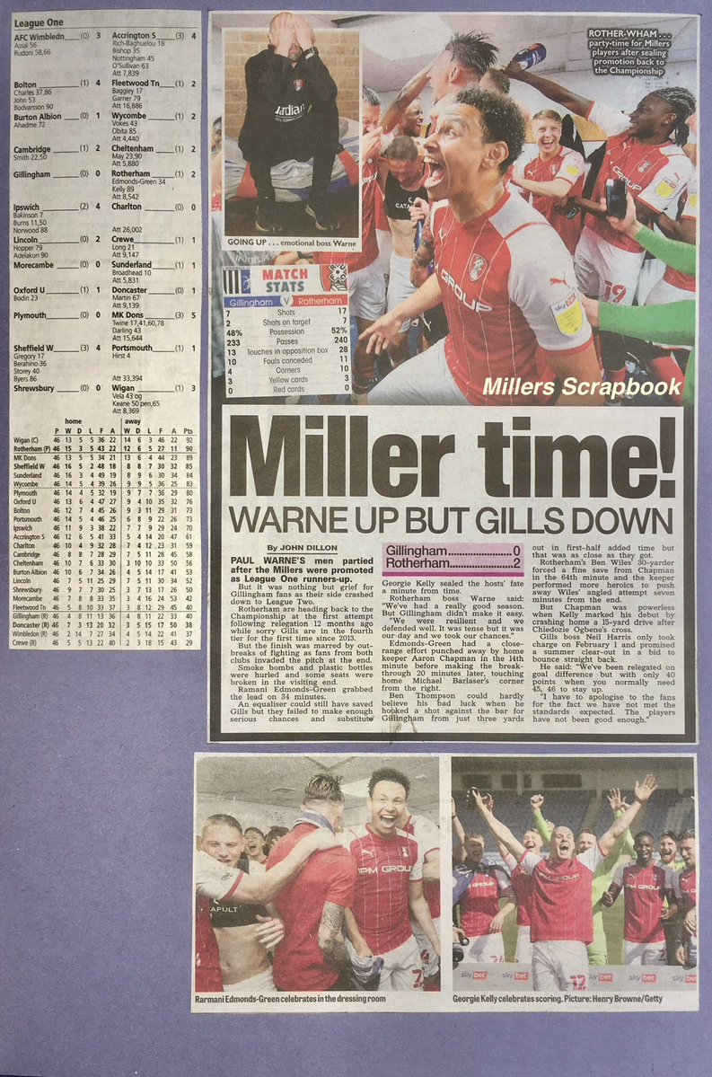 millers1971AK's tweet image. OTD 2022 Gillingham 0 Rotherham United 2 @RotherhamUnited Party Time in the Sun☀️ for the Millers🍺🍺Goals from Edmonds-Green &amp;amp; Kelly secures promotion back to the Championship. #rufc 30.4.22 🥈