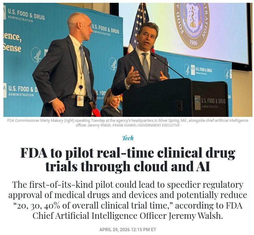 "Walsh said in early pilots, AI has already dramatically reduced timelines for data - and documentation-intensive regulatory duties FDA regularly performs, in some cases reducing administrative tasks from 10 days down to 20 minutes." 

What could go wrong?
govexec.com/technology/202…