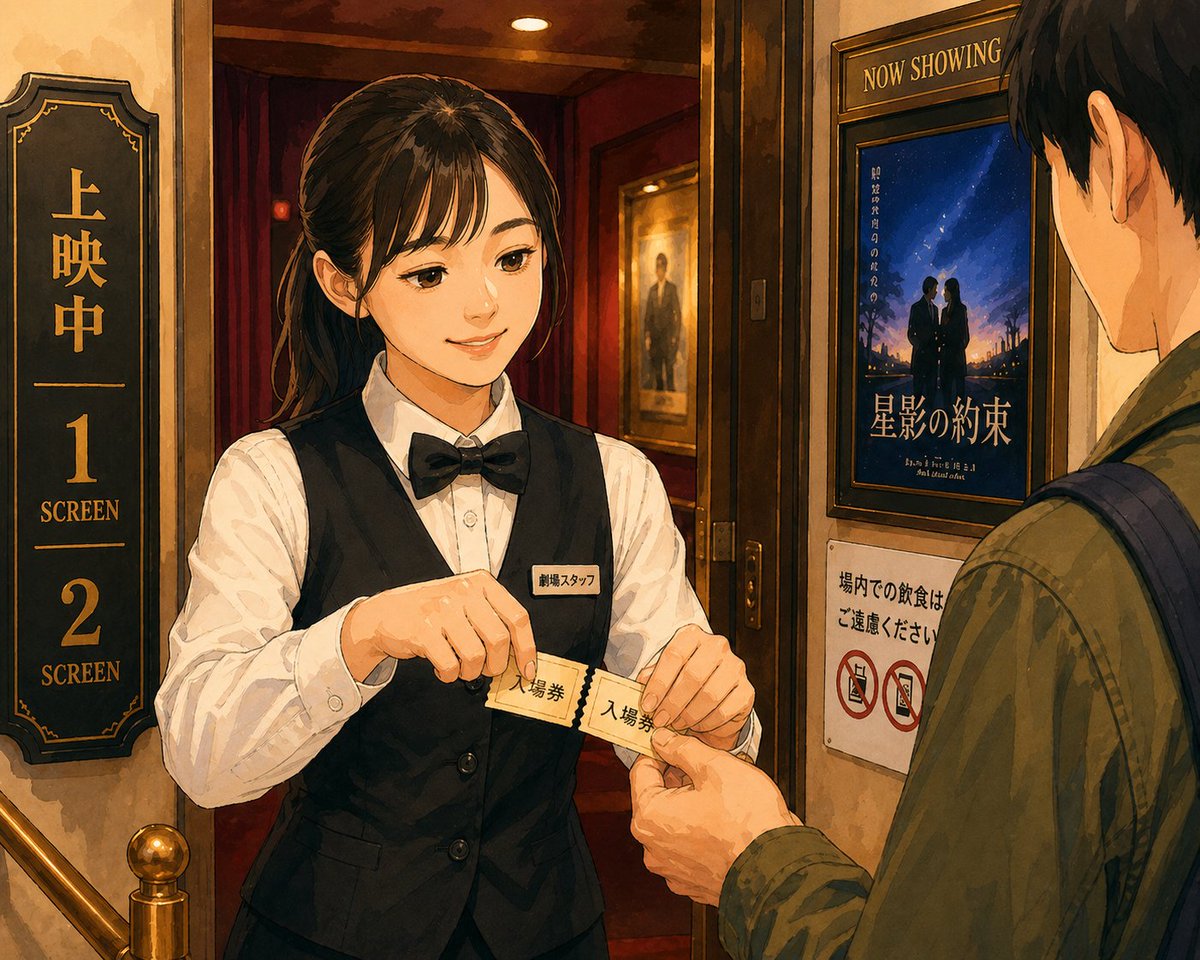 上映会 ポストカード 映画を見に行くと入場者特典が貰えますけど、その日も入口に凄い数の
