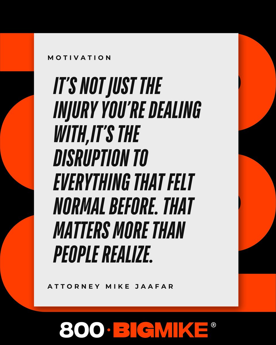 Bigcasemike's tweet image. It’s not just the injury, it’s how it changes your everyday life, and that deserves to be understood.

800BIGMIKE.COM | 800-BIGMIKE®

#quoteoftheday #motivation #bigcasemike #800bigmike