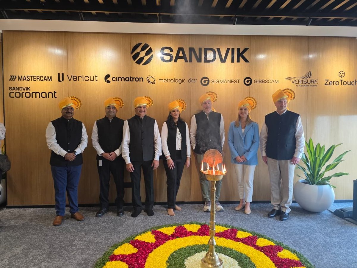 NaFaUpSpo's tweet image. #SandvikGroup has inaugurated its India Innovation Hub in #Pune,strengthening its innovation footprint in India
This brings together Sandvik’s business units, s/w teams &amp;amp; AI &amp;amp; digital innovation functions under one roof—powering the next gen of intelligent #manufacturing sols
