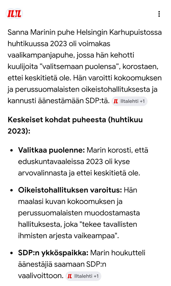 nomennoesomen's tweet image. Polarisaation aggressiivinen edistäminen ei ole yhdenkään yhteiskunnan etu. Muistan elävästi Marinin puheen Karhupuistossa, joka sai hylkäämään siihenastisen elämäni äänestyskäytöksen.

Nyt mustaa maalataan valkoiseksi. Kaasuvalotukseksi #gaslighting kutsuvat.