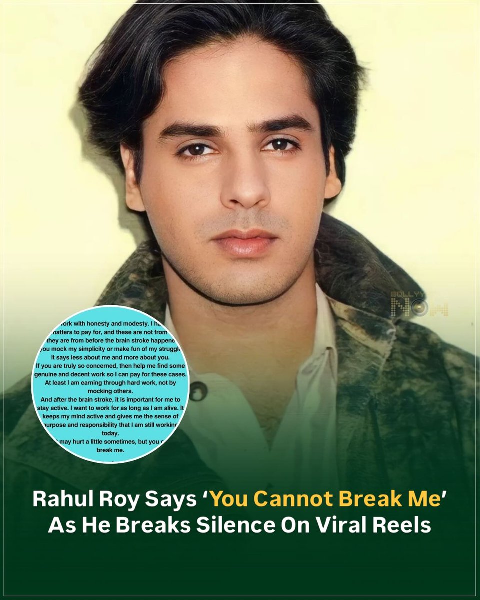 BollywoodNow's tweet photo. Rahul Roy Reacts To Viral Videos 💬 Says ‘If You Are Concerned, Then Help Me Find Work’, Hinting At Financial Struggles

#rahulroy #ashiqui #financialstruggles #bollywoodnews #bollywoodnow https://t.co/oq89HeIi8J