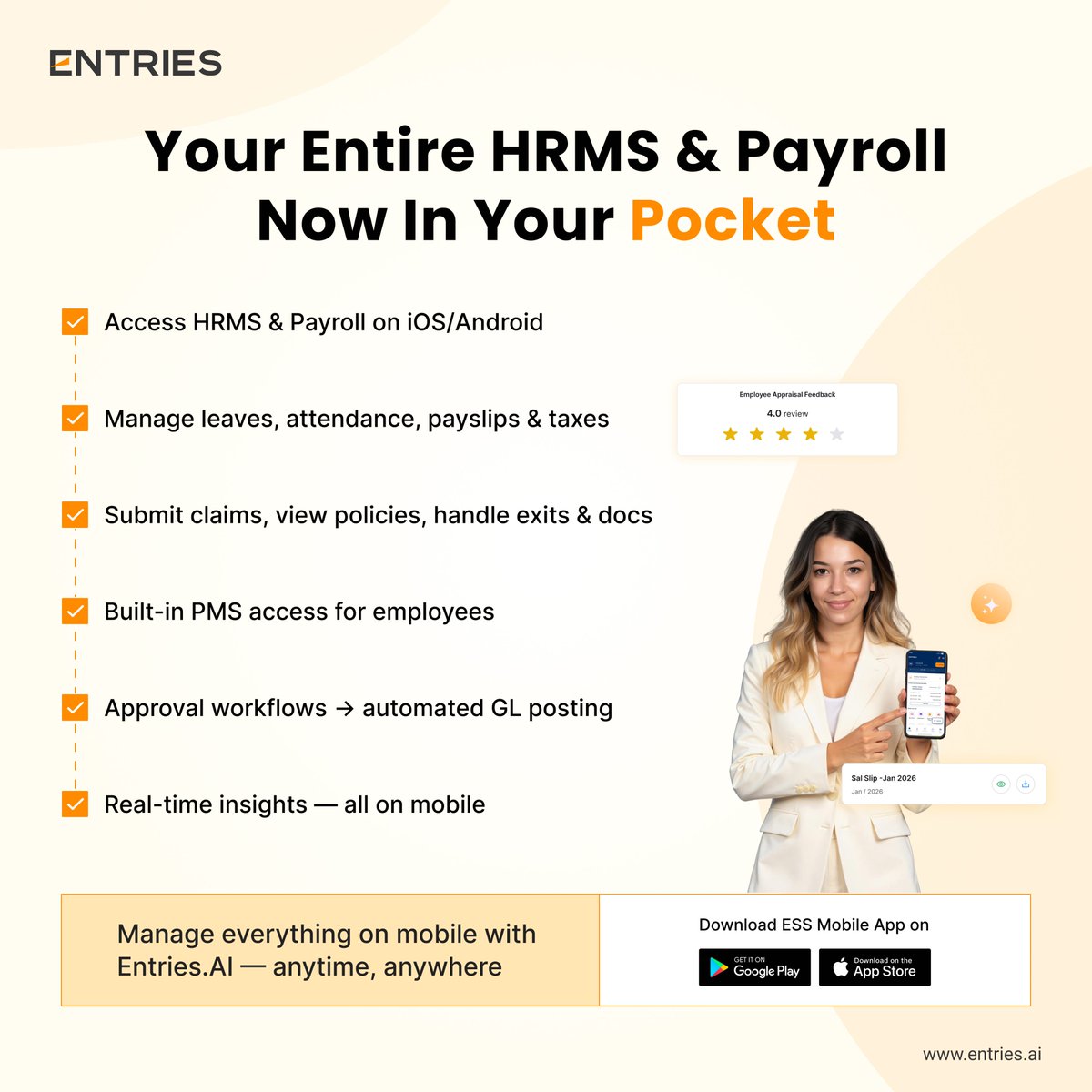 Entries_ai's tweet photo. Manage your entire HRMS &amp; payroll from your phone—no more switching tools.
Migrate from any HRMS or payroll software to https://t.co/J2HnIpGhIT — a unified HRMS, payroll, and accounting application.

https://t.co/PygruGSeXg https://t.co/erVd7dyK4N