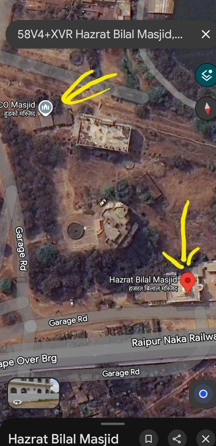 GrigorySho7407's tweet image. @ChhattisgarhCMO
 
@PoliceDurg
 
@DurgPoliceCG
 
@durgpolice

Country #India 
City #Bhilai #Durg

Illegal Land jihad in Bhilai Durg named as Hazrat Bilal masjid didntn't exist 5 years back 

Near Y shaped bridge 

Kindly take action and free the land 

maps.app.goo.gl/yTpaU1bUmTrmAy…