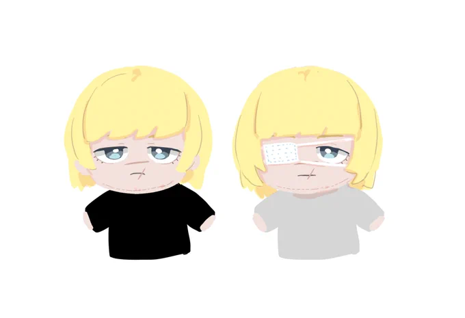 バデぬいフェイスの刺繍の下絵を元に描いたバデバデ
