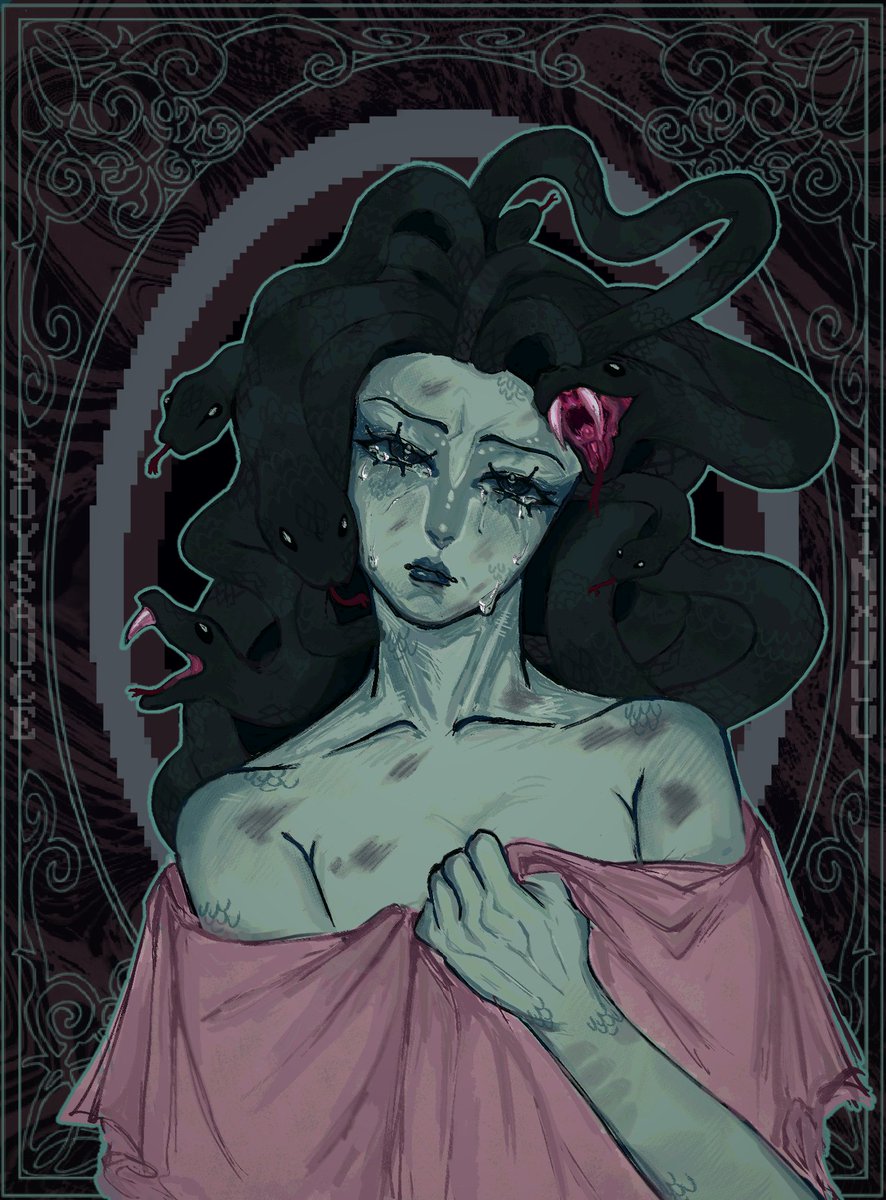Blueb3rrymuffyn's tweet image. did this for an art collab heheehehehehehhehe

#medusa #art #collab