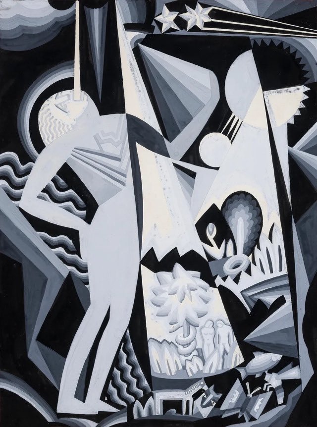 opancaro's tweet photo. Winold Reiss, Composition IV, n.d. https://t.co/RXwt1HyKWz