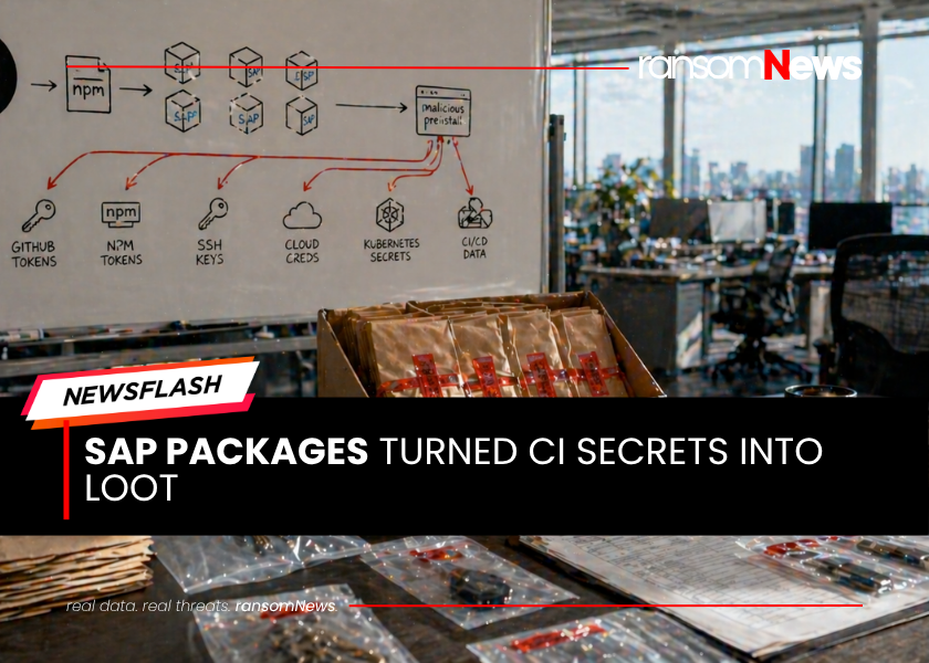 ransomnews's tweet image. ⚠️ SAP packages turned CI secrets into loot

Four official #SAP npm packages were backdoored on April 29 with a malicious preinstall that stole #GitHub and npm tokens, SSH keys, cloud creds, Kubernetes secrets and CI/CD data.

🔗 read more: bleepingcomputer.com/news/security/…

#ransomNews