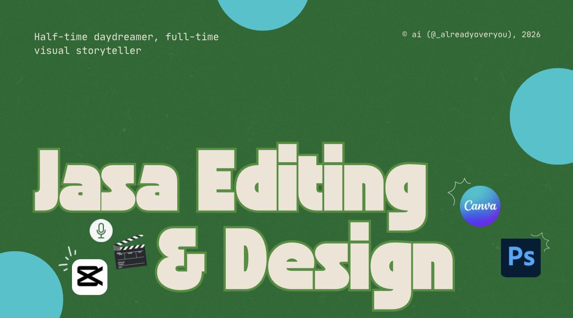 OPEN JASA EDIT VIDEO &amp; DESIGN START 15K! 🎬✨

Lagi butuh bantuan buat konten tapi gak sempet ngedit sendiri?
Sini aku bantuin.. 😎

Kenapa sama aku?
✅ 2+ Tahun pengalaman sebagai Digital Marketing &amp; Asisten Produser
✅ Paham flow konten yang menarik &amp; result oriented