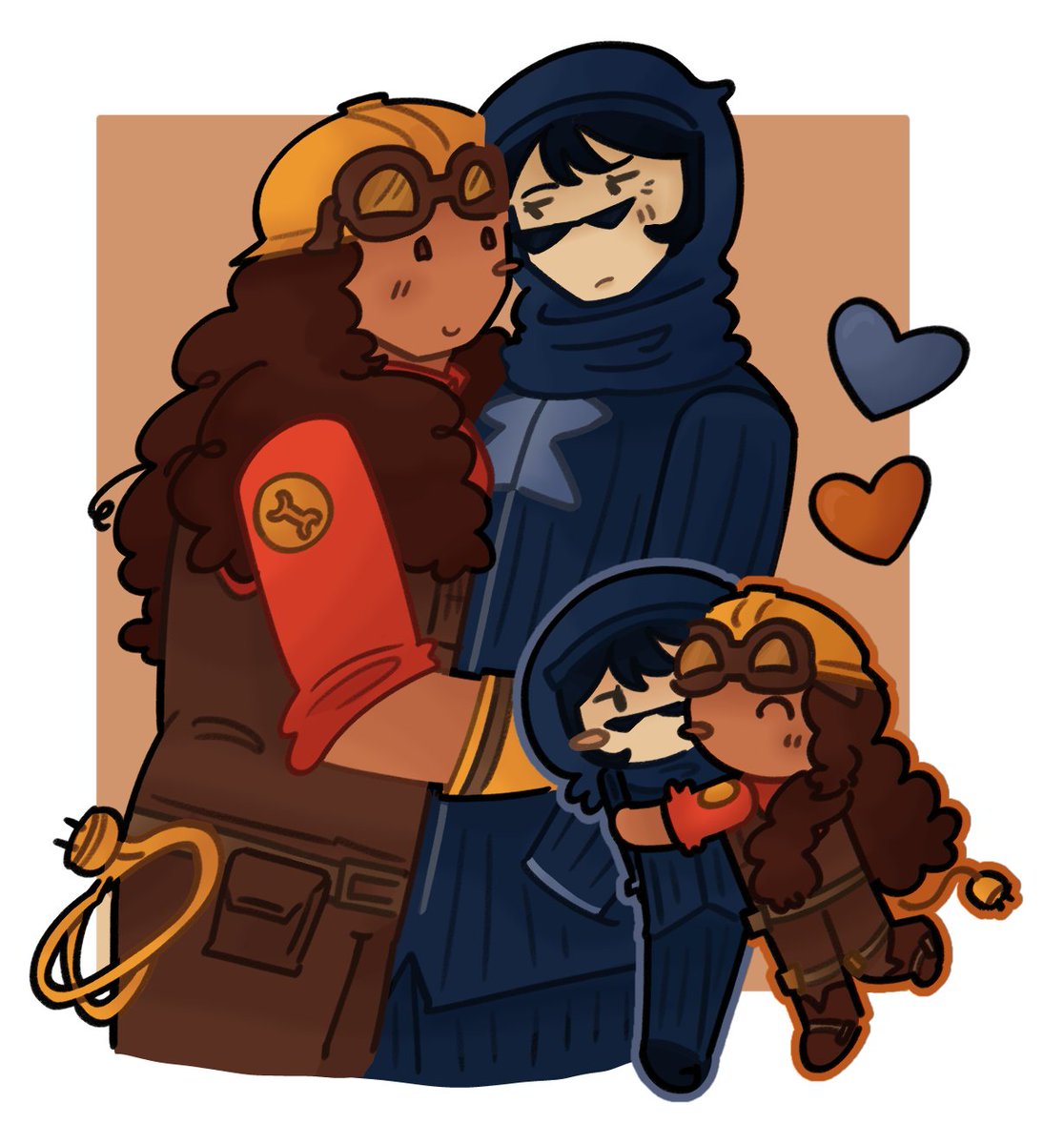 hearts4flo's tweet photo. ok imlate for lesbian visibility but femgiespy 😅😅 #engiespy #femfortress2 #engineertf2 #spytf2 https://t.co/CqCJmA9StZ