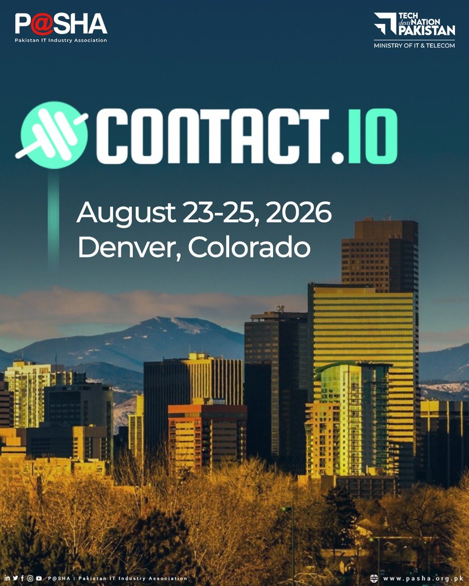 PASHAORG's tweet photo. P@SHA Delegation is heading to https://t.co/UTUfre6mAU 2026!

P@SHA is excited to participate in https://t.co/UTUfre6mAU 2026, a high-impact global event bringing together 800+ attendees, including leaders from the contact center, lead generation, and performance marketing ecosystem.

Why Join the P@SHA Delegation?
- Connect with global industry leaders
- Explore new opportunities in BPO & performance marketing
- Gain insights into customer engagement & conversion strategies
- Build meaningful international collaborations

📅 𝐃𝐚𝐭𝐞: 23rd - 25th August 2026
📍 𝐋𝐨𝐜𝐚𝐭𝐢𝐨𝐧: Denver, Colorado, USA

For more details & registration: https://t.co/AqTPN8XMkD

📢 Note: This opportunity is for P@SHA & PSEB Members only.

Join the P@SHA Delegation and expand your global reach at https://t.co/UTUfre6mAU 2026!
.
.
#PASHA #ContactIO2026 #BPO #Networking #LeadGeneration #PerformanceMarketing #GlobalOpportunities