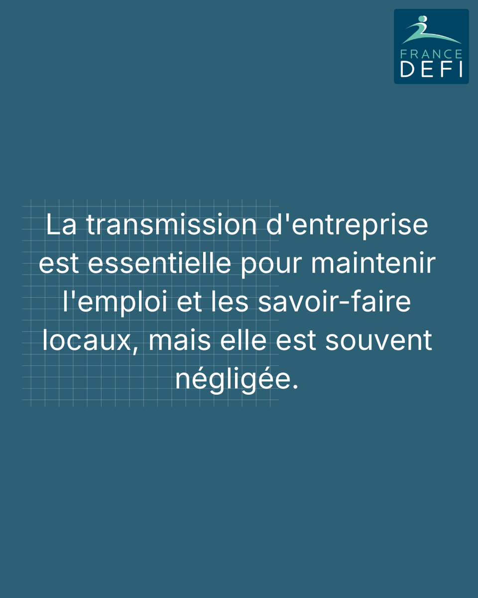 francedefi's tweet photo. La transmission d'entreprise est bien plus qu'un simple passage de relais. C'est un pilier crucial pour la vitalité économique et sociale de nos régions. 📍 Saviez-vous que 500.000 entreprises seront à céder dans les 10 prochaines années ? Cela représente 84.000 emplois (1/3) https://t.co/ent1T6EHxT