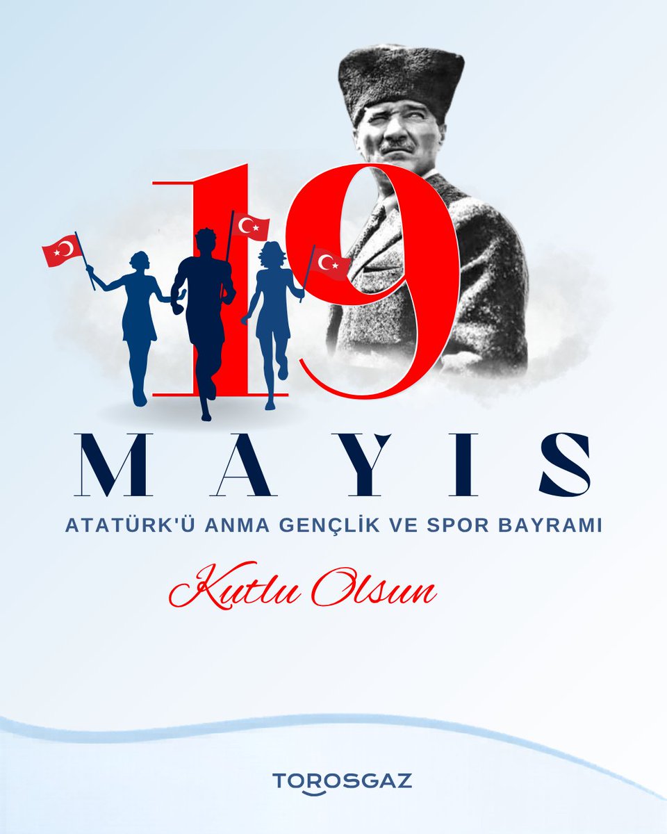 Torosdogalgaz's tweet photo. 19 Mayıs ruhuyla, yarınlara güvenle…
Torosgaz olarak ülkemizin enerjisini kesintisiz sağlamak için çalışıyor, Atatürk’ü saygıyla anıyoruz

#19Mayıs #MilliBayram #Enerji #Türkiye #Gençlik #Atatürk  #torosgaz #ısparta #burdur https://t.co/tvloYUZnyM