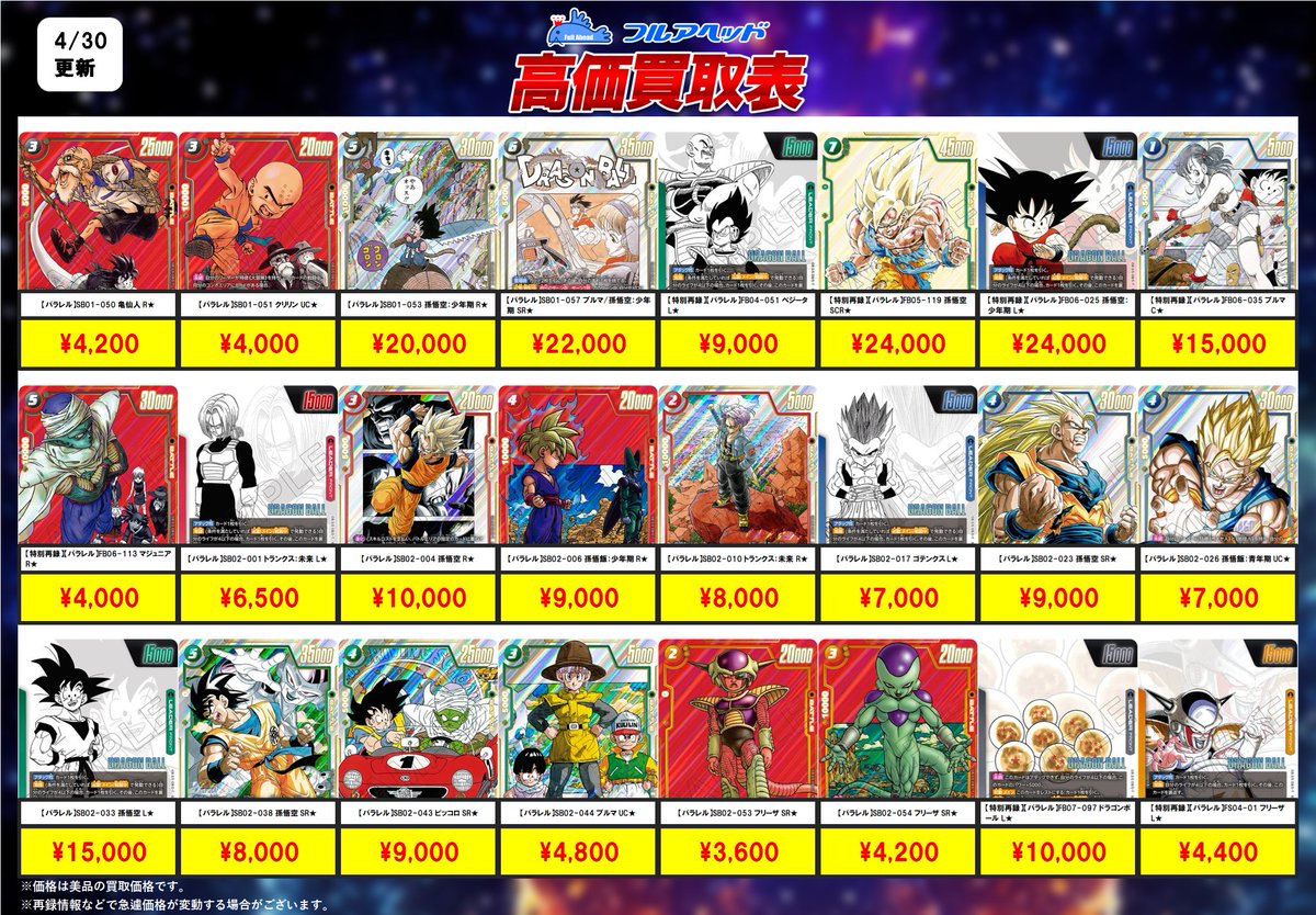 世*A様 ドラゴンボール　フュージョンワールド　まとめ売り 🐉ドラゴンボールフュージョンワールド🐉 ✨買取表更新しました