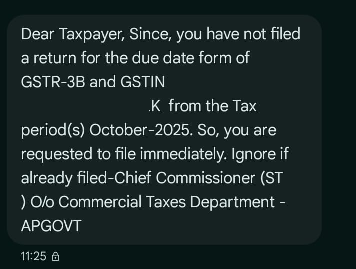 manitinud's tweet photo. Concerned about incorrect GST compliance alerts.
Clients who have filed returns up to March are receiving messages for non-filing of GSTR-3B (Oct 2025).

This creates avoidable panic among taxpayers.
Request clarification on the data validation process
@Infosys_GSTN #gstr3b #GST https://t.co/9JL9Ezb6aI