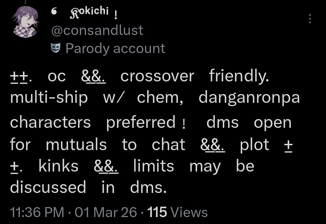 consandlust's tweet photo. ⠀⤹⠀⠀out⠀⠀of⠀⠀character⠀⠀.ᐟ
some of yall are a little shameless here ahahahaha 😭 https://t.co/LBBJKEUUFa