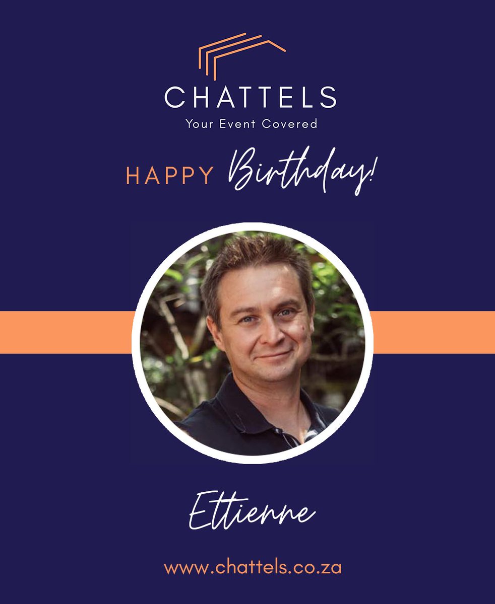 Chattels_SA's tweet photo. Happy Birthday, Ettienne! Wishing our Financial Director a day filled with joy and a year of success and good health. Your dedication and guidance mean the world to us! Cheers to another great year ahead! #Chattels #Financial #Director #Birthday #TeamBirthday https://t.co/yHQWurRb4T