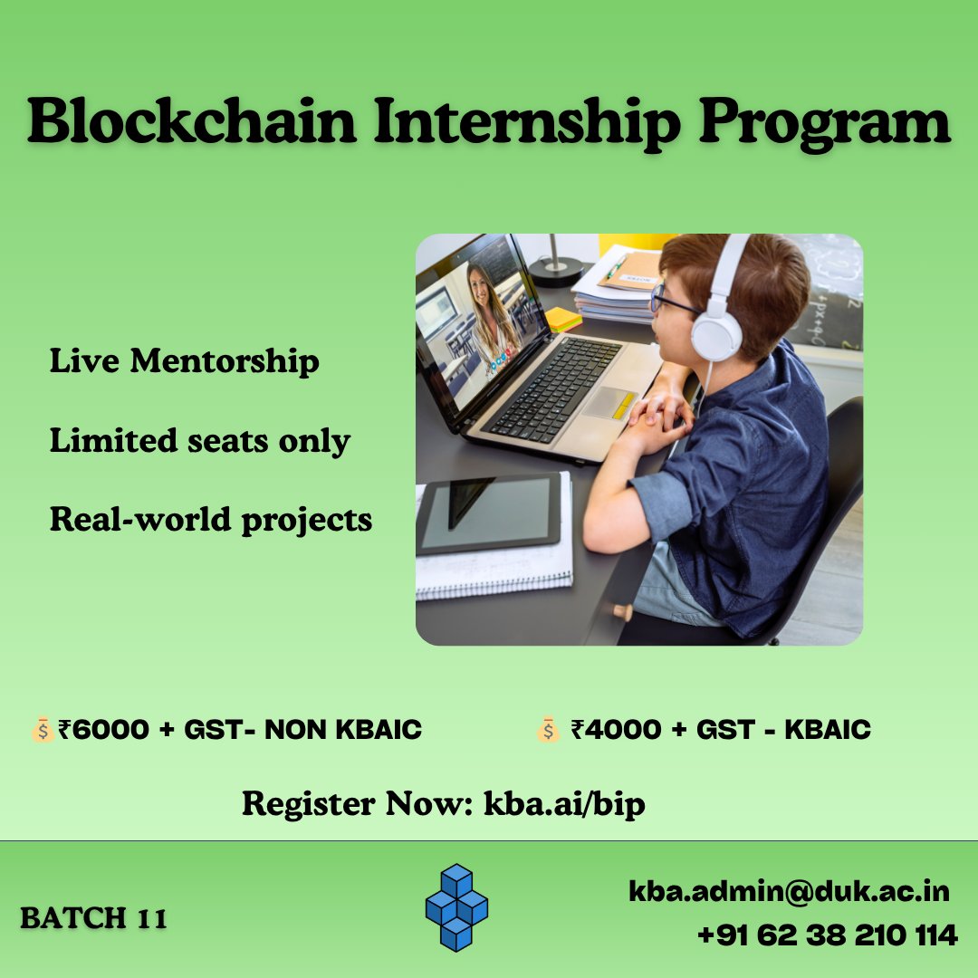 kbaiiitmk's tweet image. 🚀 Don’t just learn Blockchain, experience it.

Build real projects, work with experts, and earn a blockchain-powered certificate.

📅 May 4 – Aug 4, 2026
⚠️ Limited seats

👉 kba.ai/bip/

#BlockchainCareer #Web3India #HandsOnLearning #DAppDevelopment #FutureTech
