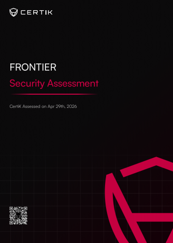 FrontierFi's tweet photo. 🚀 FRONTIER Security Milestone Update 🔐

FRONTIER CertiK audit final report has been officially delivered! ✅

This marks a key step forward in FRONTIER’s security framework, contract transparency, and long-term ecosystem trust. 🌐⚡️

Security first. Transparency always.
FRONTIER keeps building toward a stronger Web4.0 AI AgentFi ecosystem. 🤖🔥
🔗 Check FRONTIER on CertiK Skynet
https://t.co/qX0Salbwb4

#FRONTIER #FRO #CertiK #BNBChain #Web3 #AI #AgentFi #GameFi