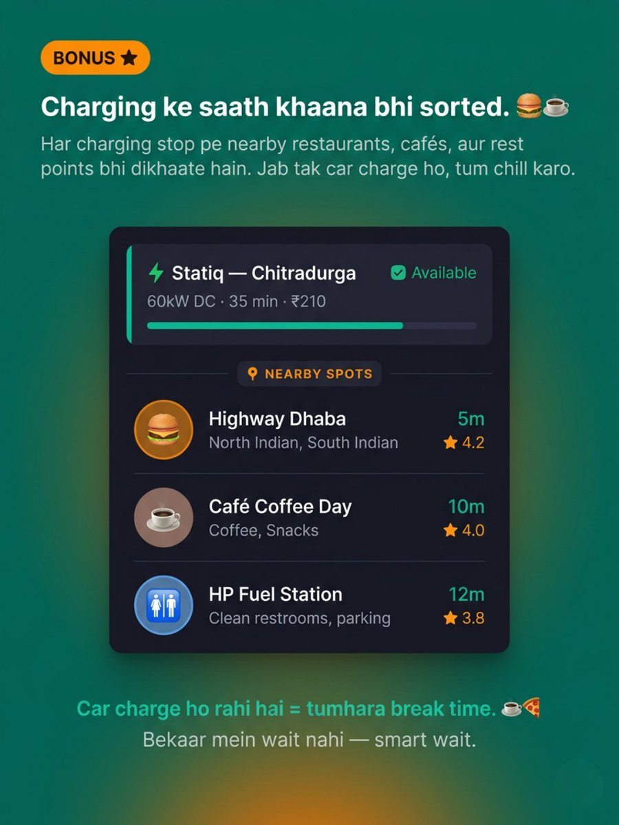 ChargeSetu's tweet image. Stop guessing, start driving smarter ⚡
With ChargeSetu, your entire EV journey is pre-planned where to charge, how long to stop, and what it’ll cost.  🚗🔋

Comment your EV model and city, we'll suggest a Chargesetu route.
#evlife #Chargesetu