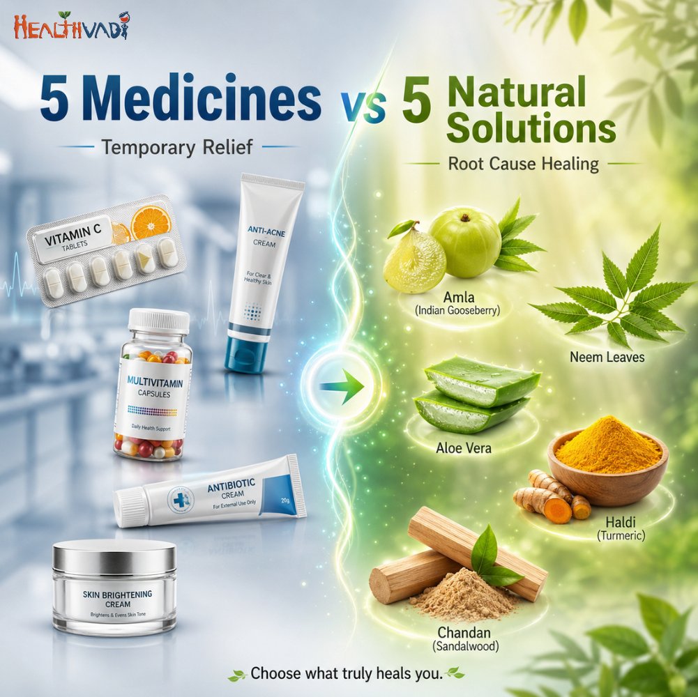 Healthvadi's tweet image. 5 medicines se glow nahi aata… real glow andar se aata hai ⚠️

Temporary creams nahi…
👉 Root cause healing zaroori hai 💚

💬 Comment “GLOW” for full guide

📍 A84, Sector 57, Noida
📞 7065111888
🌐 healthvadi.com 
.
.
.
#skincare #skincaretips #skincareindia