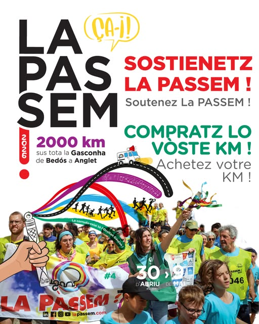 occitan_aranes's tweet photo. Aué comence #LaPassem, era corsa pera lengua occitana!

Deth 30 d'abriu tà meddia enquiath 9 de mai, es participants corren net e dia, de Bedós a Anglet, mès de 2000 Km, en tot trauersar Gasconha. Ua grana mobilizacion pera transmission dera lengua

https://t.co/fG0Aox2mz1 https://t.co/Vbv51QX6LE