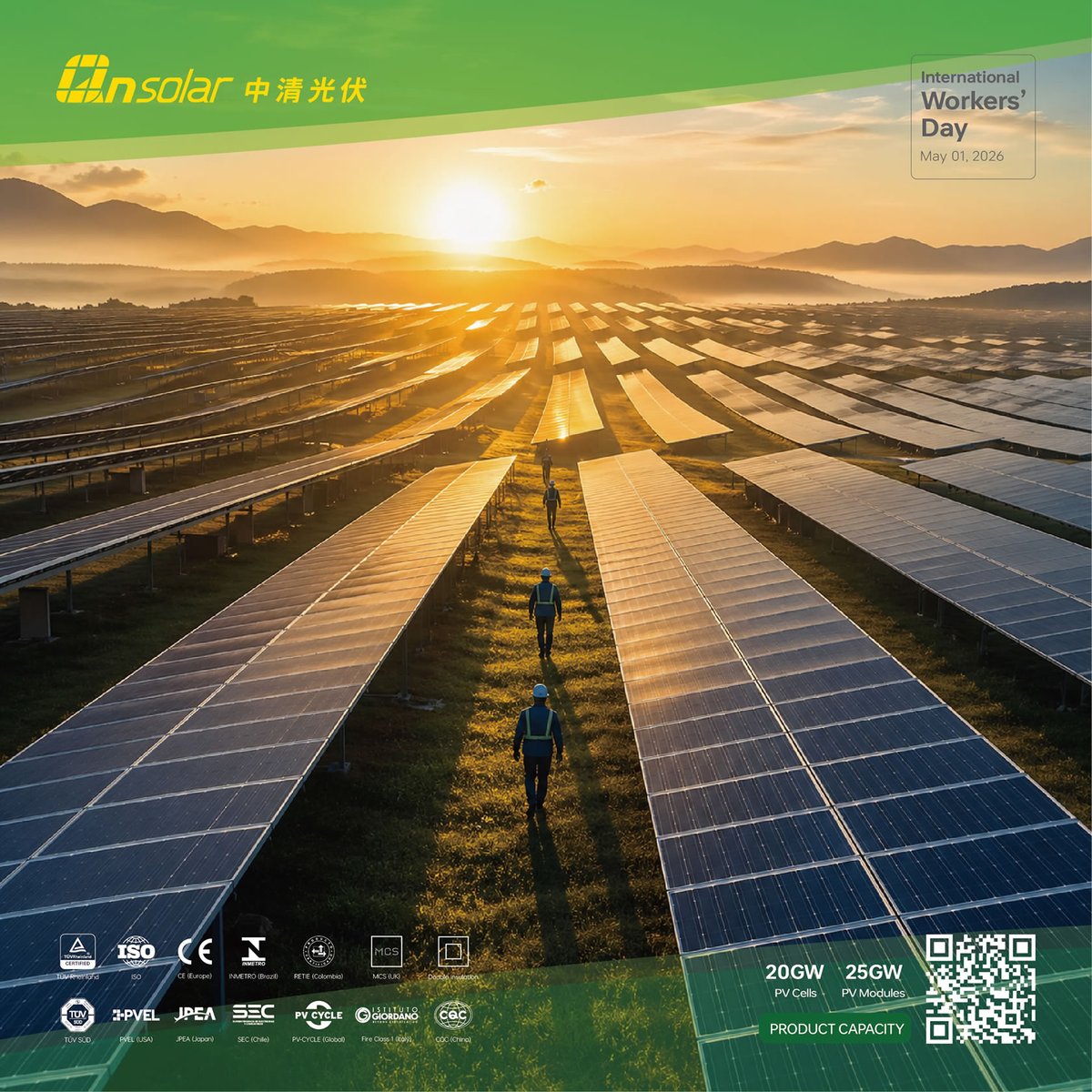 qnsolar's tweet image. This Labour Day, we celebrate the people behind every watt of clean energy.
Together, we are building a more sustainable tomorrow.

#LabourDay #SolarPower #GreenEnergy #PVmodule #QnSolar
