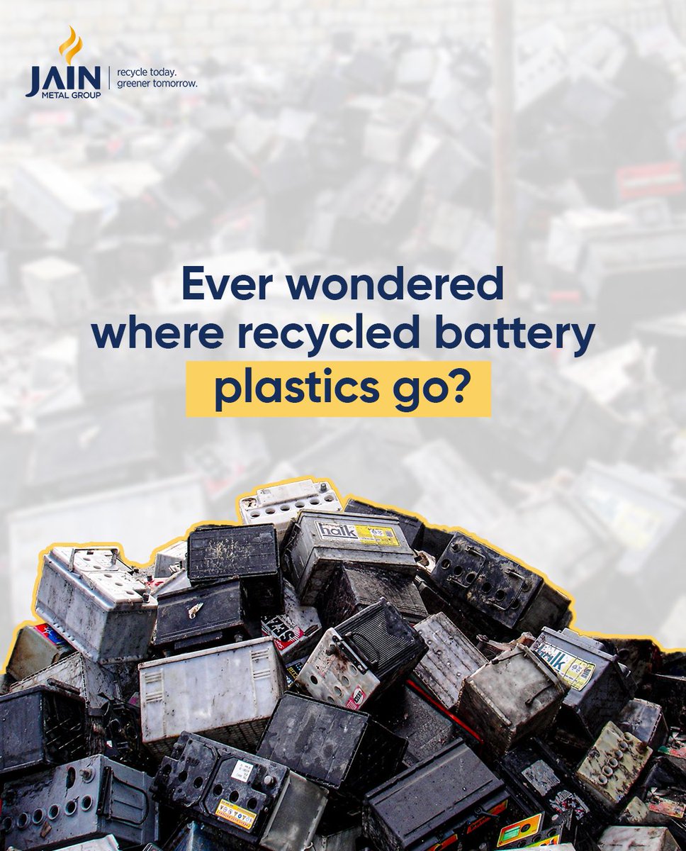 jainmetalgrp's tweet image. With 85–95% recycling rates, lead-acid batteries return both metals and plastics to the value chain.
At Jain Resource Recycling, we recover multiple streams - converting battery plastics into PPCP granules through integrated processes.

#BatteryRecycling #CircularEconomy