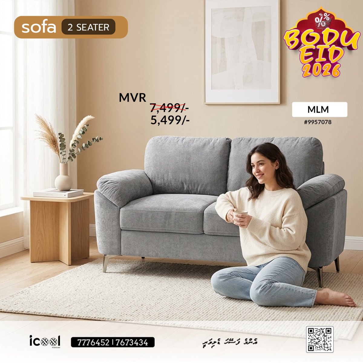 IcoolMaldives's tweet image. Perfect for cozy moments 🛋️✨
A 2-seater sofa designed for comfort and modern living.
#2SeaterSofa #CozyLiving #HomeStyle #ModernFurniture #SmallSpaceStyle #ComfortLiving