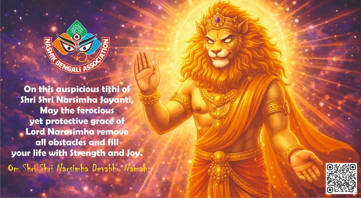 nskbong's tweet photo. On this auspicious occasion of Baishakhi Shukla Chaturdashi, Nashik Bengali Association wishing you all a very happy "Shri Shri Narsimha Avirbhav Tithi".. May His blessings be with you always.
#nashikbengalis #nashikbengaliassociation #nskbong #DurgaPujaMahotsav #NBWF https://t.co/hiD2xHQ35P