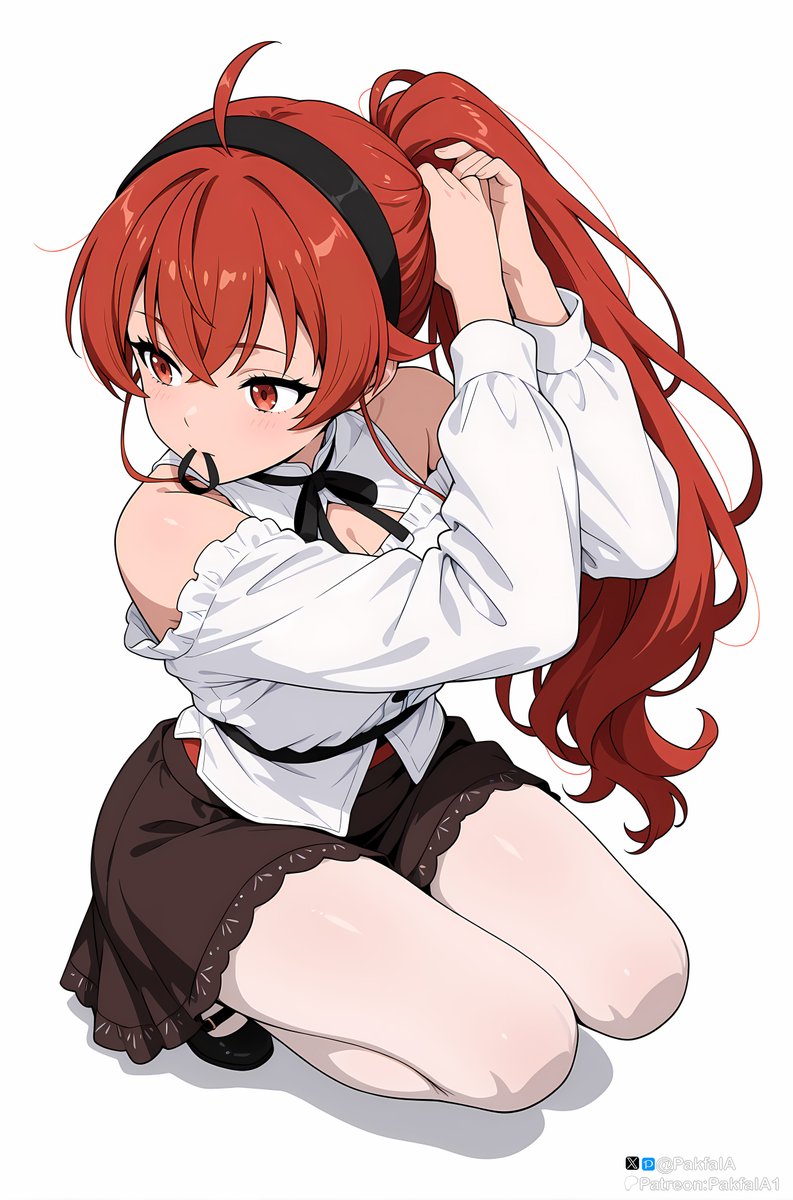 this hair is sometimes a problem >:c 

Eris Boreas Greyrat Mushoku Tensei