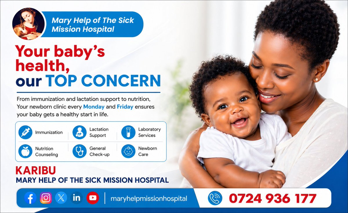 MaryHelpMission's tweet image. At Mary Help Of The Sick Mission Hospital, we blend baby expert clinical services with genuine faith-based compassion, ensuring every parent and #child feels at ease, confident, and fully supported during their visit
#WorldImmunizationWeek2026 #babyboy #babygirl #healthyeating