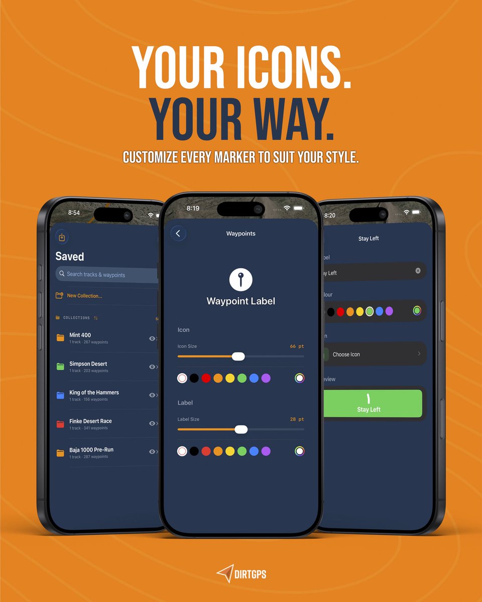 DirtGPS's tweet image. Your map, your rules.
Customise your icons, track colours, vehicles icon, collections and more.. 

#offroad #navigation #gps #dirtgps