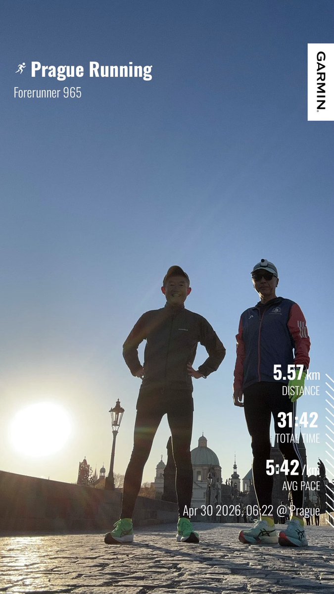 KWashizawa's tweet photo. #garmin #beatyesterday #finishSTRONG #BostonMarathon  #炭平コーポレーション #asics #metaspeed #sky #paris #prague https://t.co/11kDPGt3Iu