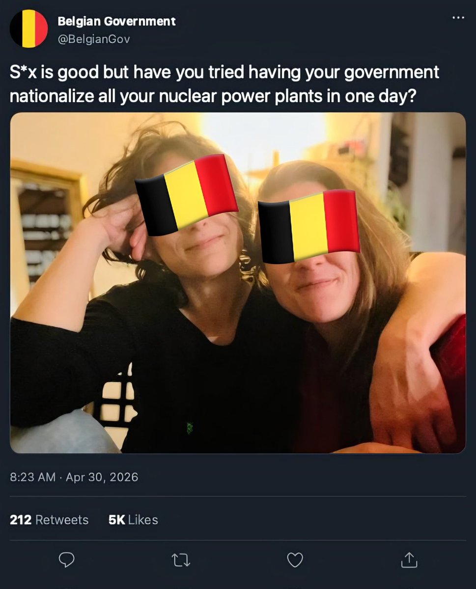 Hugues's tweet image. J’avoue, j’ai vérifié la date par crainte d’un premier avril #SaveNuke #nucleaire #belgium