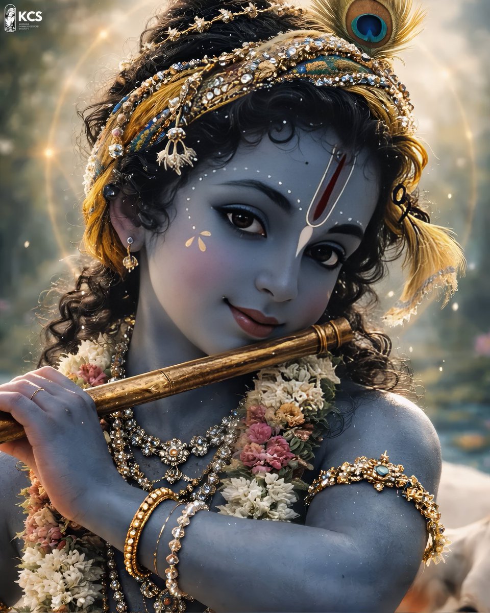 Here is Kṛṣṇa's picture, and there are many other pictures also. Here is also. He's attractive to the animals, He's attractive to the trees, He's attractive to the flowers, He's attractive to the water, and what to speak of human beings. He's attractive; therefore His name is