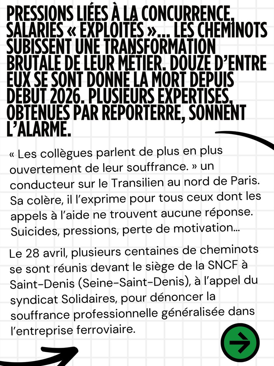 Fede_SUD_Rail's tweet image. 🎙️ « Face à la vague de suicides à la #SNCF, ces cheminots veulent briser l’omerta » … extraits d’un article de @Reporterre 

 [1/2]