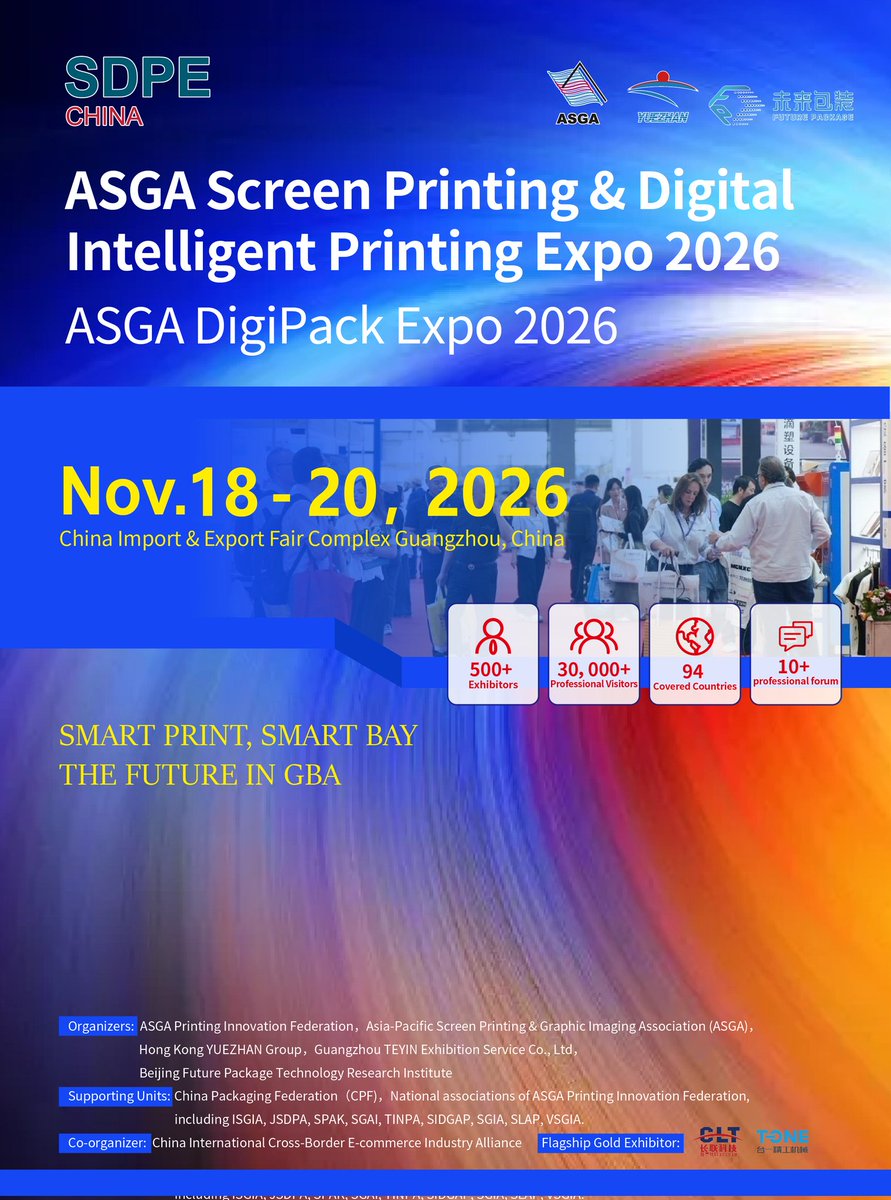 LuckyJason2024's tweet image. DIGIPACK Expo 2026
ASGA | SDPE CHINA 2026
Nov.18-20, Canton Fair Complex
#DigitalPrinting #DigitalPackaging #AIPrinting