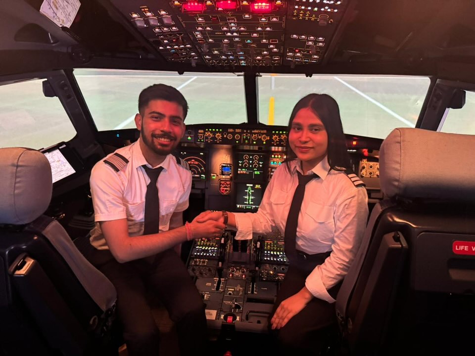 Hmaviationindia's tweet photo. Welcome Himani and Kartik Our newest Airbus A320 rated pilots
They are ready to take to the skies!

We are incredibly proud of both of you, your hard work, dedication, and passion have truly paid off.
#hmaviation #typerating #a320 #a320typerating #pilottraining https://t.co/xfXbOkVKsA