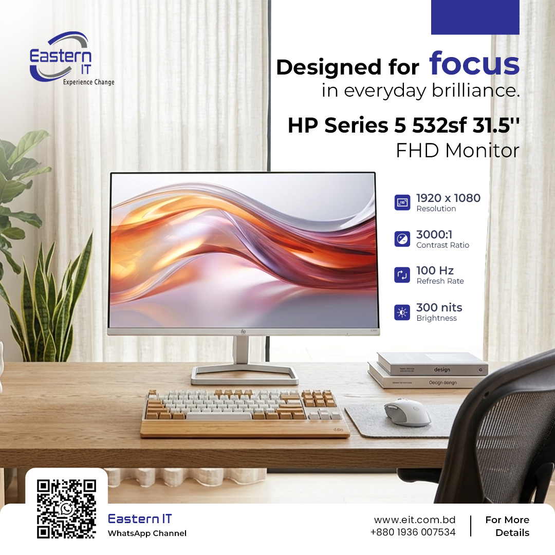 easternitbd's tweet image. 💪+⚡Size meets Speed!
🖥️ 𝐇𝐏 𝟑𝟐 𝐢𝐧𝐜𝐡 𝟓𝟑𝟐𝐬𝐟 𝐌𝐨𝐧𝐢𝐭𝐨𝐫 with 100Hz Refresh Rate.
✨ See More. Do More.
🌐eit.com.bd/hp-532sf-32-in…
📞 +8801936007534
#EasternIT #HP #Monitor