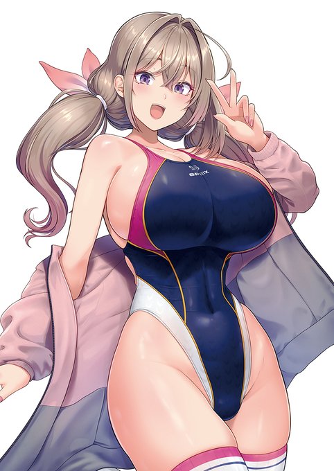 デカいおっぱいと競泳水着描いた!