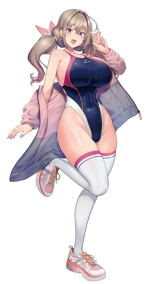 デカいおっぱいと競泳水着描いた! 