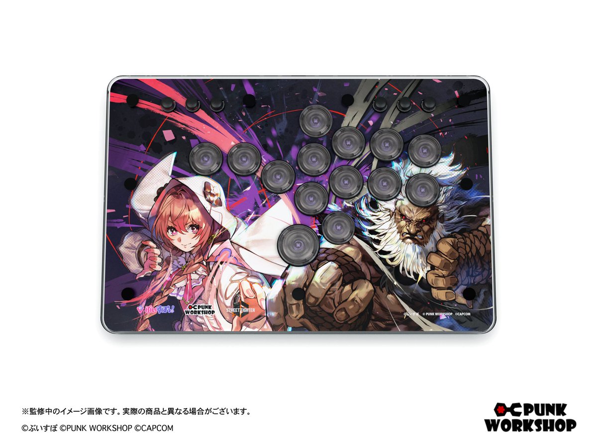 punkworkshop_jp's tweet image. 【お知らせ】

「ぶいすぽっ！」× 「PUNK WORKSHOP」× 「ストリートファイター6」コラボレーションデバイスの描き下ろしビジュアルを公開いたしました。

📷如月れん(@ren_kisaragi__) × JP
📷蝶屋はなび(@Hanabi_Choya) × マリーザ
📷甘結もか(@Amayui_Moka) × 豪鬼