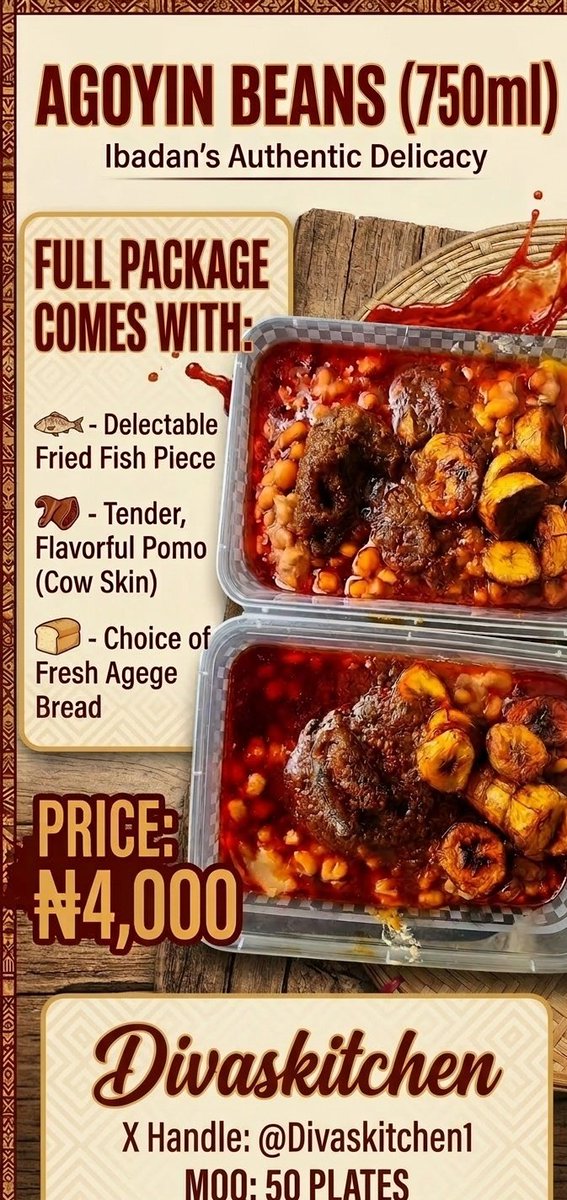 Divaskitchen1's tweet photo. Got an event coming up? 🎉
Thinking of giving back to the streets?

@Divaskitchen1 is your plug 🔥
Delicious packages available from as low as ₦3,700.

Perfect for outreaches, birthdays, hangouts &amp; more.
Send a DM now to book! https://t.co/QFmvk7b60u