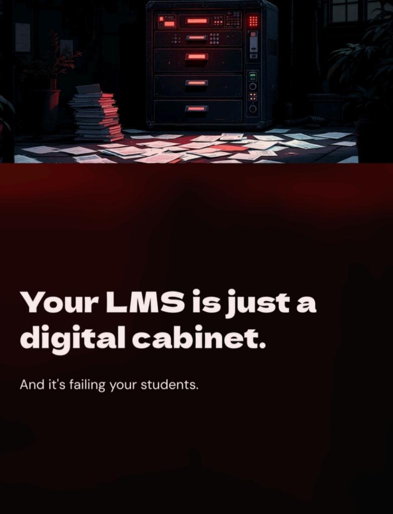 iNexeraude's tweet photo. Is your university’s LMS just a "Digital Cabinet"?
​Stop hosting static PDFs that leave students unsupported at 2 AM.
NEXERA turns your syllabus into a secure, 24/7 AI tutor.  
​Upgrade your infrastructure. 
​#EdTech #NEXERA #FutureProof #LMS https://t.co/ItfBBj4ymy