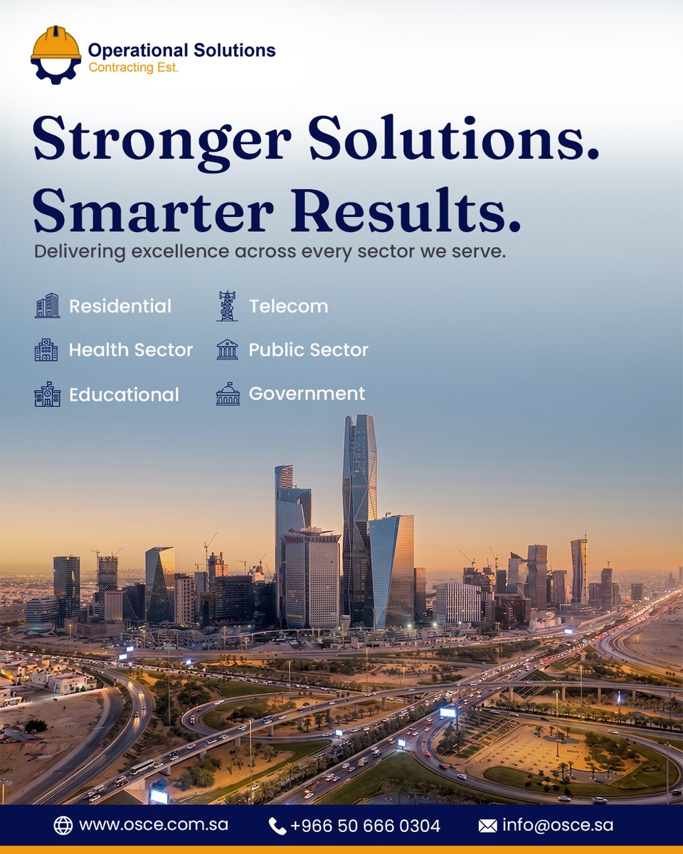 OSCE_com_sa's tweet image. Stronger solutions. Smarter results. 💼
Powering industries across Saudi Arabia with reliable, future-ready services.
🚧 Building trust
⚙️ Delivering excellence
🤝 Supporting every sector

📞 Let’s work together
#SaudiArabia #IndustrialSolutions #Engineering  #Construction