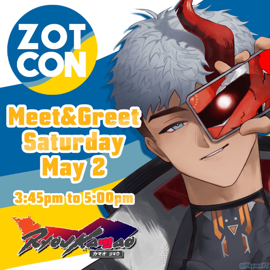 RyouKamao_'s tweet photo. 【ZOTCON MEET &amp; GREET】 👊🏼🐲

We've been invited by UC Irvine's @zotcon to host our FIRST EVER meet &amp; greet session on Saturday, May 2nd!

If you or somebody you know will be attending the event, stop by the booth between 3:45pm - 5pm PST and say hi! 👋 https://t.co/WZhiZYG49q