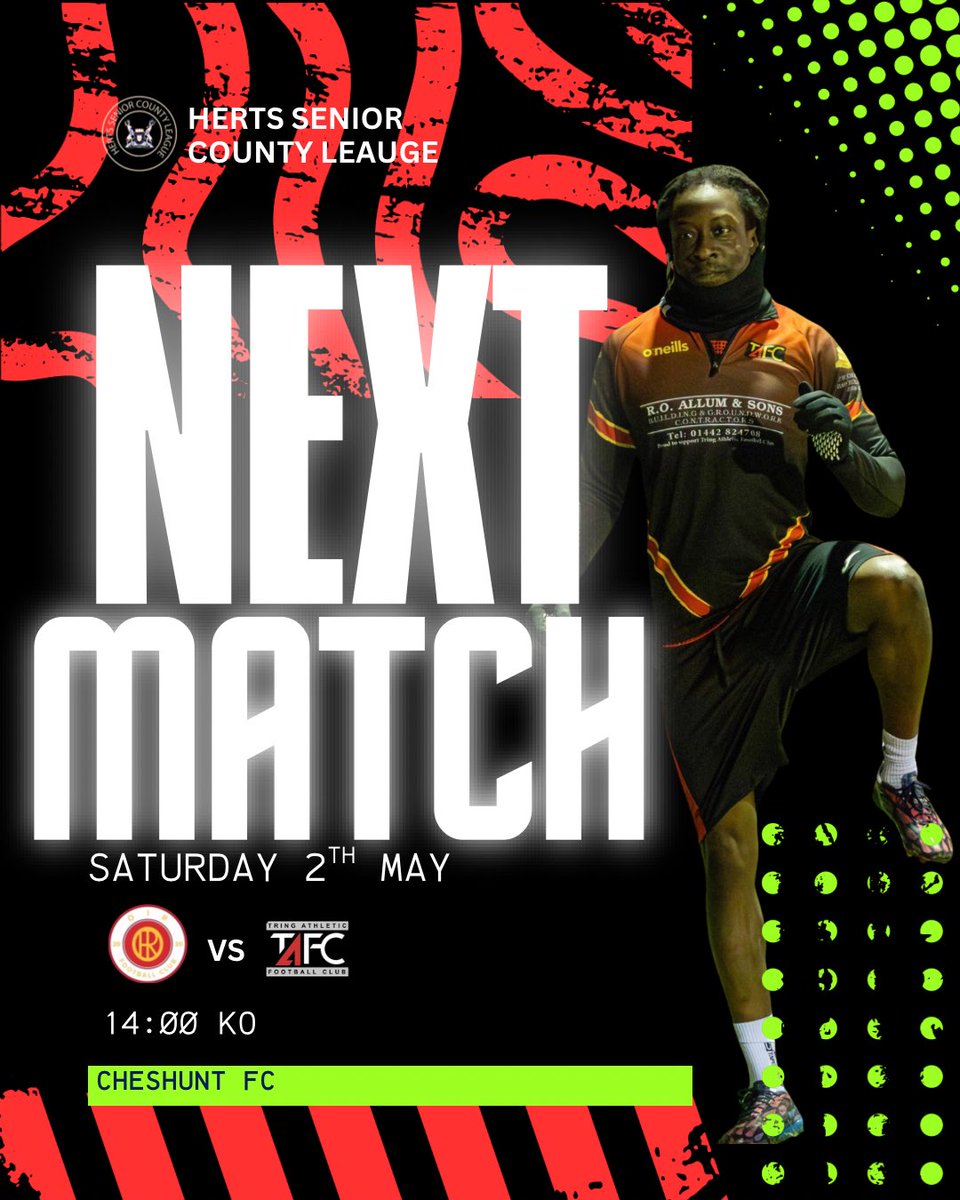 TAFCReserves's tweet photo. 🅽🅴🆇🆃 🆄🅿

Down to our final two games of the season and our last two as Tring Reserves, following confirmation we won’t be competing next season..

🆚 @OIRFC_ 
🏆 Herts Senior County Prem
🏟️ Cheshunt FC 
📍 EN8 8RU
🗓️ 2nd May 
⏰ 14:00 KO https://t.co/EBWM6FaaVO